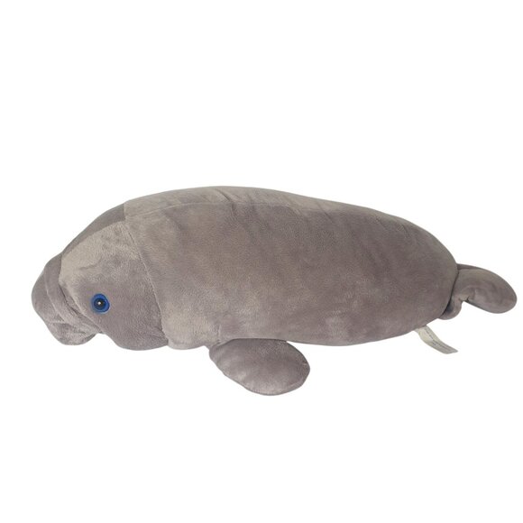 VTG Wishpets Manatee 24" Gray Blue Eye Plush Stuffed Animal Ocean Sealife Soft - Picture 8 of 8